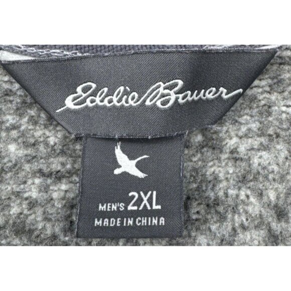 Eddie Bauer Men’s Gray 1/4 Zip Long Sleeve Fleece Pullover Sweater Sz 2XL Casual - Picture 4 of 7